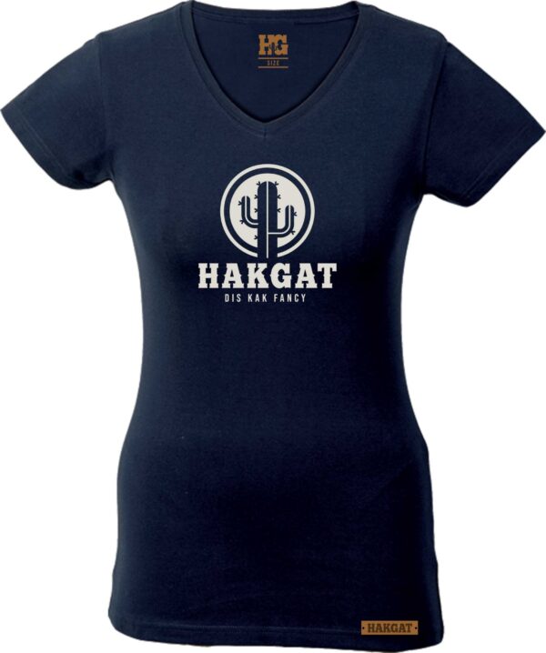 Ladies V-Neck Black with cactus print