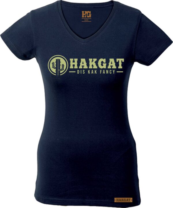 Ladies V-Neck Black with cactus print