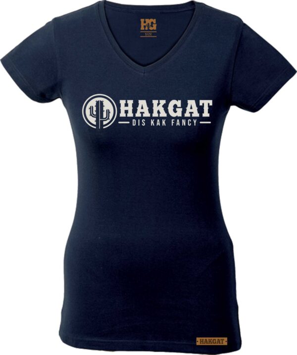 Ladies V-Neck Black with cactus print