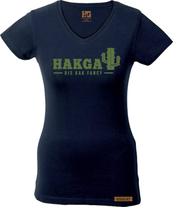 Ladies V-Neck Black with cactus print