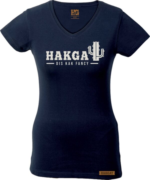 Ladies V-Neck Black with cactus print