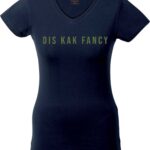 Kak Fancy Ladies V-Neck Black with cactus print