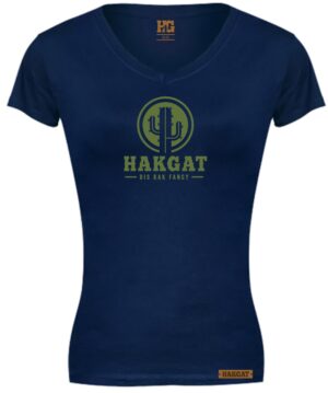 Ladies V-Neck navy with cactus print