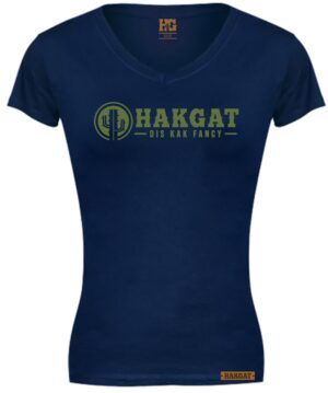 Ladies V-Neck navy with cactus print