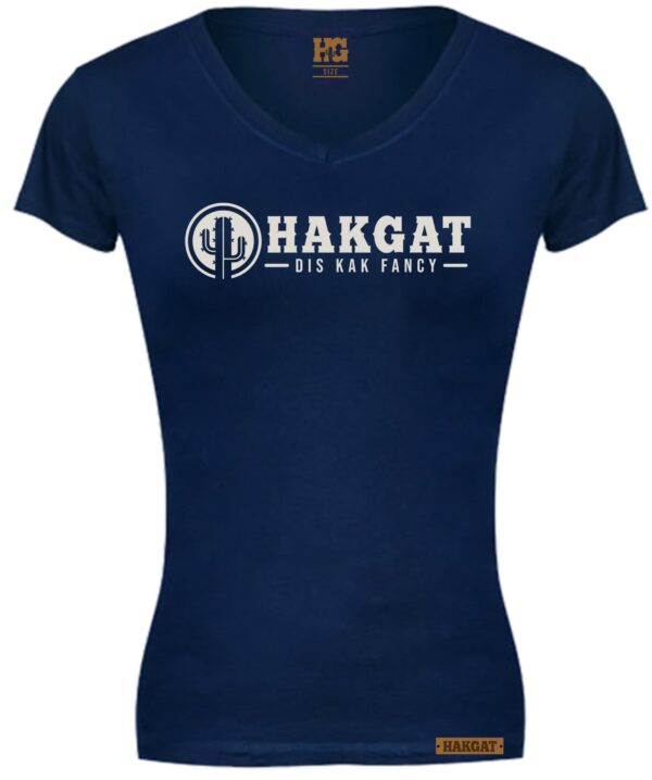 Ladies V-Neck navy with cactus print