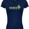 Ladies V-Neck navy with cactus print