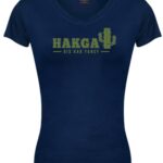 Ladies V-Neck navy with cactus print