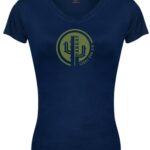 Ladies V-Neck navy with cactus print