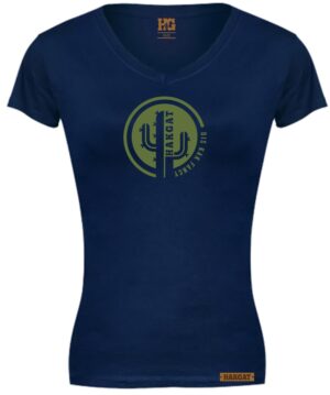 Ladies V-Neck navy with cactus print