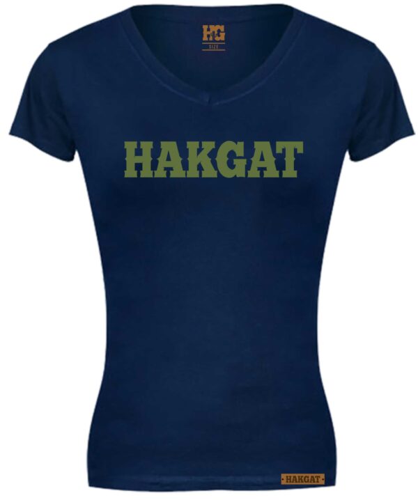 Ladies V-Neck navy with cactus print