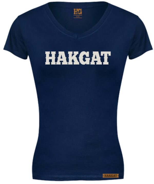 Ladies V-Neck navy with cactus print