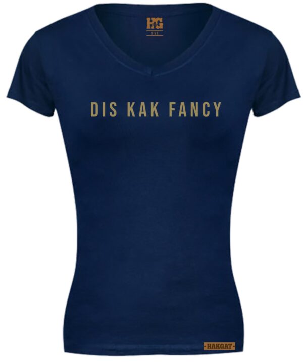 kak fancy Ladies V-Neck navy with cactus print