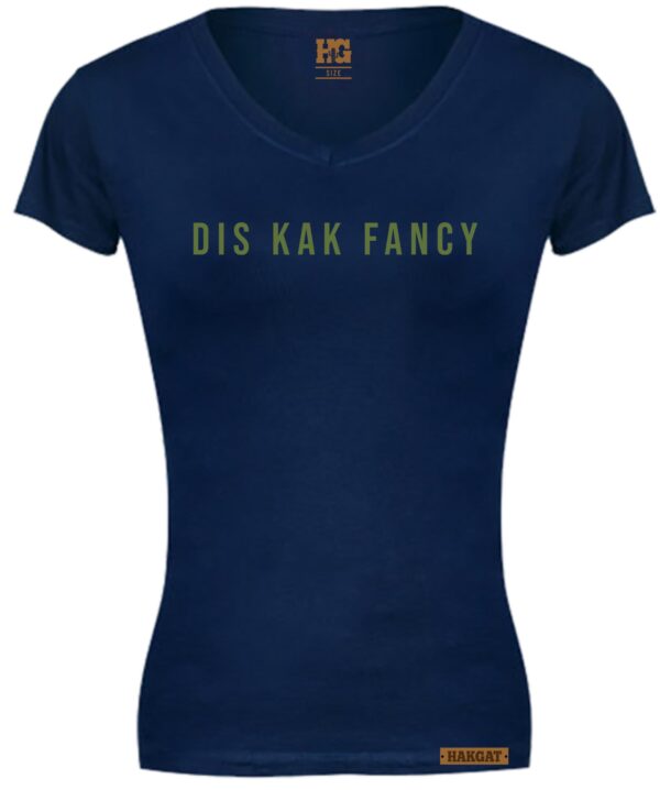 Kak Fancy Ladies V-Neck navy with cactus print