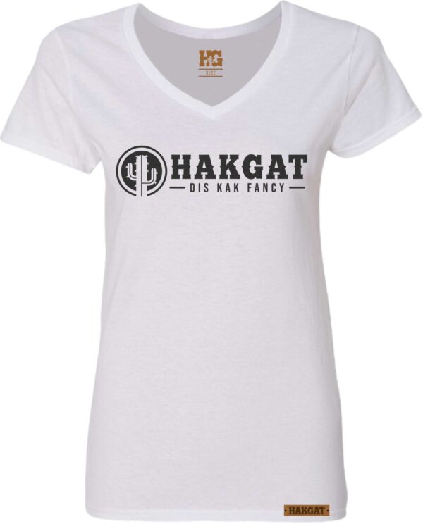 Ladies V-Neck white with cactus print