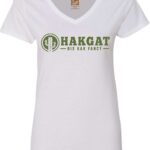 Ladies V-Neck white with cactus print