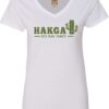 Ladies V-Neck white with cactus print