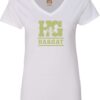 Ladies V-Neck white with cactus print