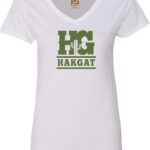 Ladies V-Neck white with cactus print