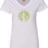 Ladies V-Neck white with cactus print