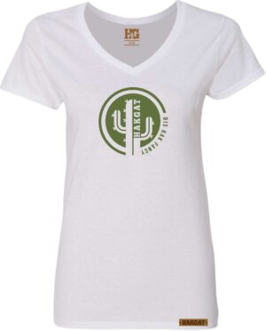Ladies V-Neck white with cactus print
