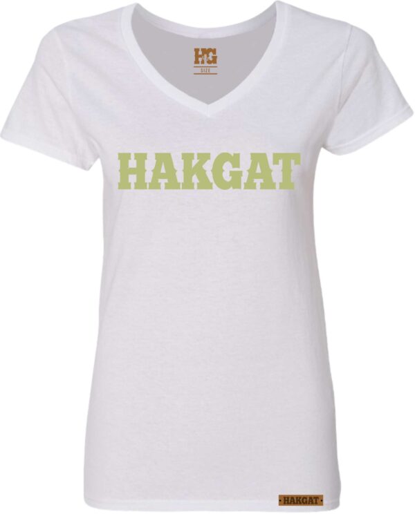 Ladies V-Neck white with cactus print