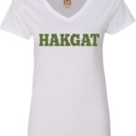 Ladies V-Neck white with cactus print