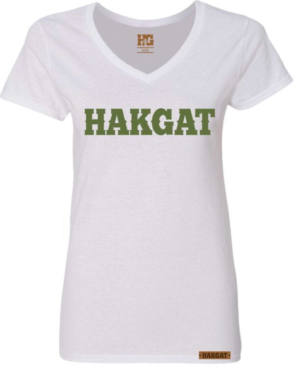 Ladies V-Neck white with cactus print