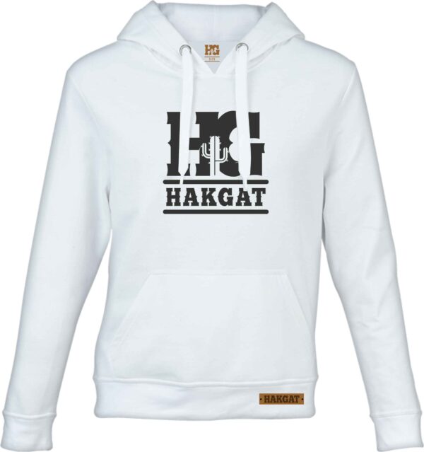 White Hoodie with hakgat cactus print