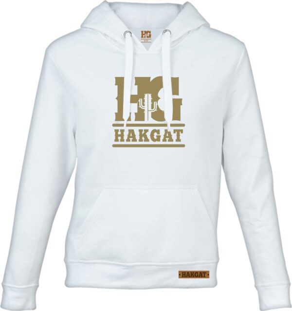 White Hoodie with hakgat cactus print