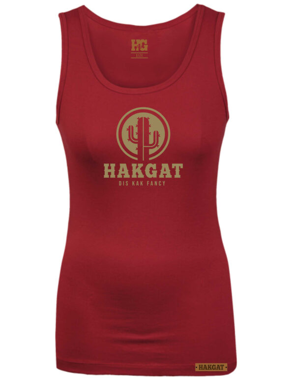 Ladies Red Tank Tops - Cactus Print