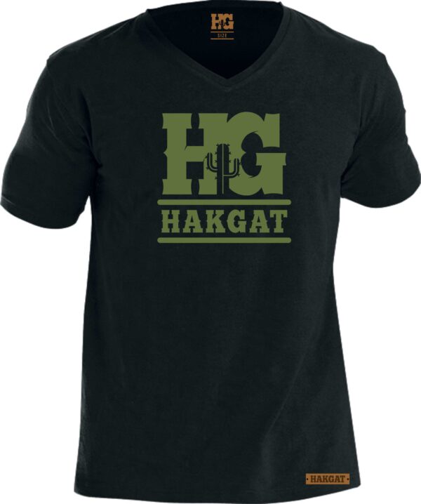Mens Black V-Neck T-Shirt - HG Print