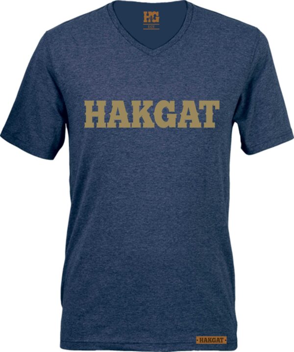 Hakgat Mens Blue Melange V-Neck T-Shirt