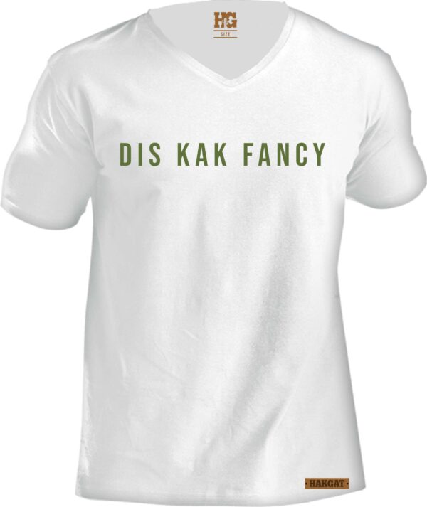 Kak Fancy Mens V-Neck White Slim Fit T-Shirt