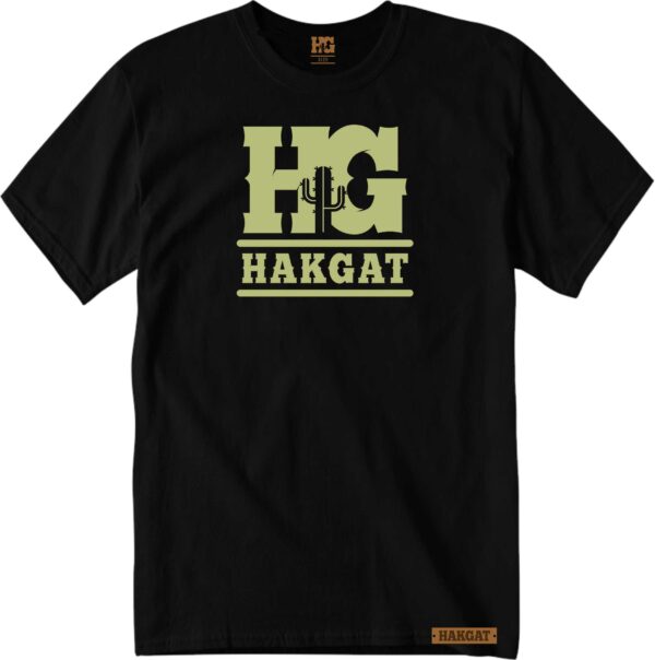Mens black T-Shirt with light green HG print