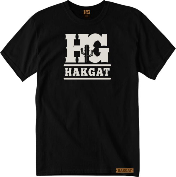 Mens black T-Shirt with white HG print