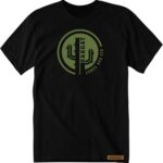 Mens black T-Shirt with green hakgat cactus print
