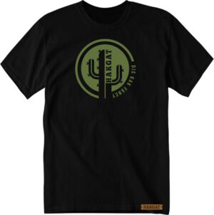 Mens black T-Shirt with green hakgat cactus print