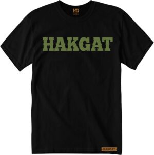 Mens black T-Shirt with green hakgat print