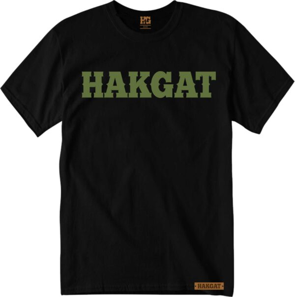 Mens black T-Shirt with green hakgat print