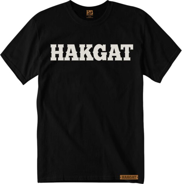 Mens black T-Shirt with white hakgat print