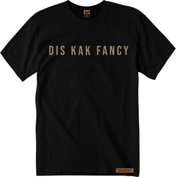 Mens black T-Shirt with khaki kak fancy print