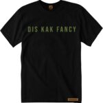 Mens black T-Shirt with green kak fancy print