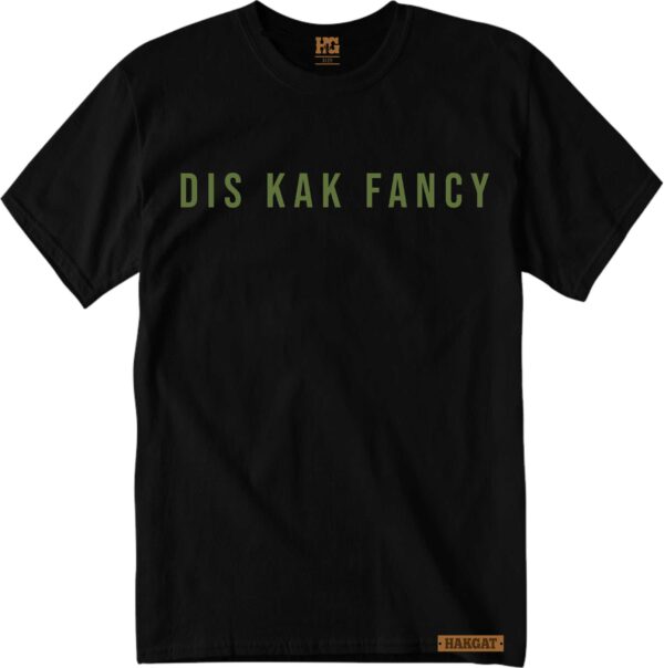 Mens black T-Shirt with green kak fancy print