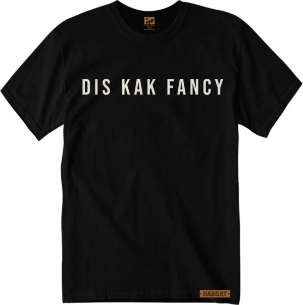 Mens black T-Shirt with white kak fancy print