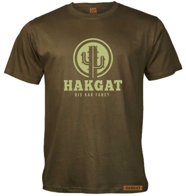 Mens Olive T-Shirt with light green hakgat Cactus print