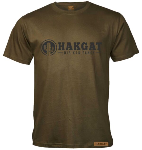 Mens Olive T-Shirt with black hakgat Cactus print