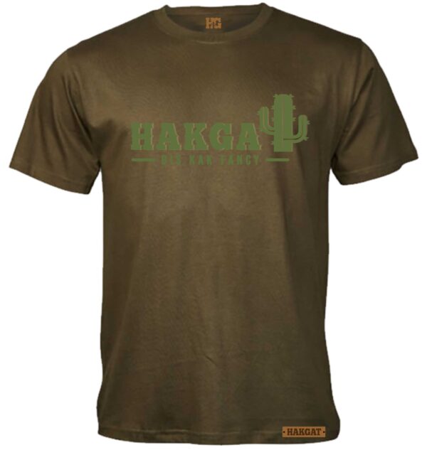 Mens Olive T-Shirt with green hakgat Cactus print