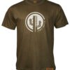 Mens Olive T-Shirt with white Cactus print