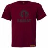 Mens burgundy T-Shirt with black cactus print