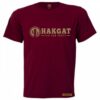 Mens burgundy T-Shirt with khaki cactus print